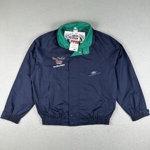 Vintage 90s Ford Racing Jacket Men's XL Blue Coors Bill Elliott Silver Bullet